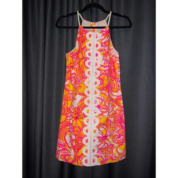Lilly Pulitzer Dresses & Skirts - Lilly Pulitzer Annabelle Sunshine Yellow Sea And Be Seen Lace Shift Dress Size 2